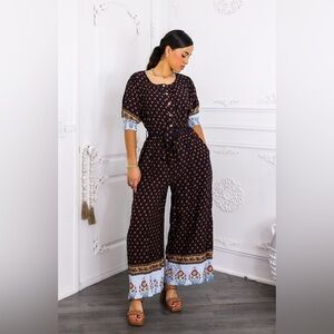 Black and multi Patterned Jumpsuit